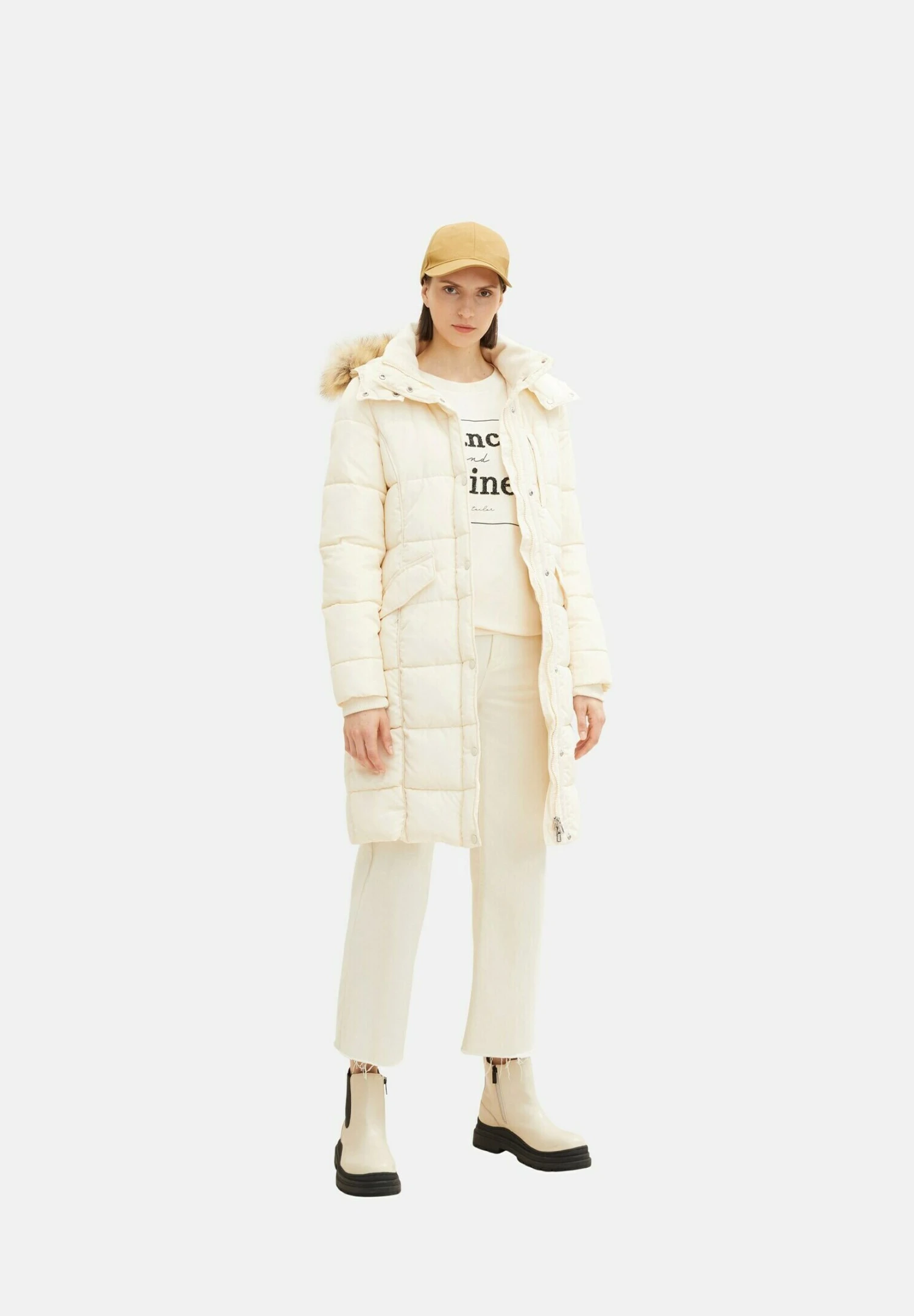 Tom Tailor Mit Abnehmbarer Kapuze - Winterjas - Soft Buttercream 2 Tom Tailor Mit Abnehmbarer Kapuze - Winterjas - Soft Buttercream - Afbeelding 2