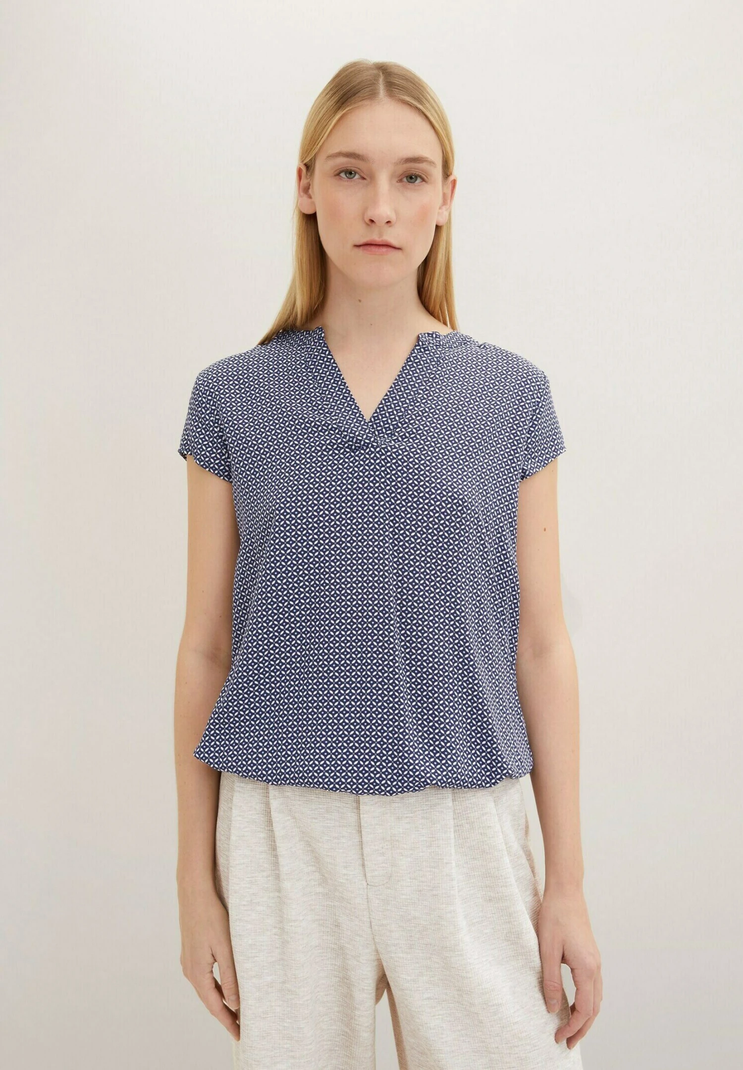Tom Tailor Blouse - Navy Geometrical Design 1 Tom Tailor Blouse - Navy Geometrical Design