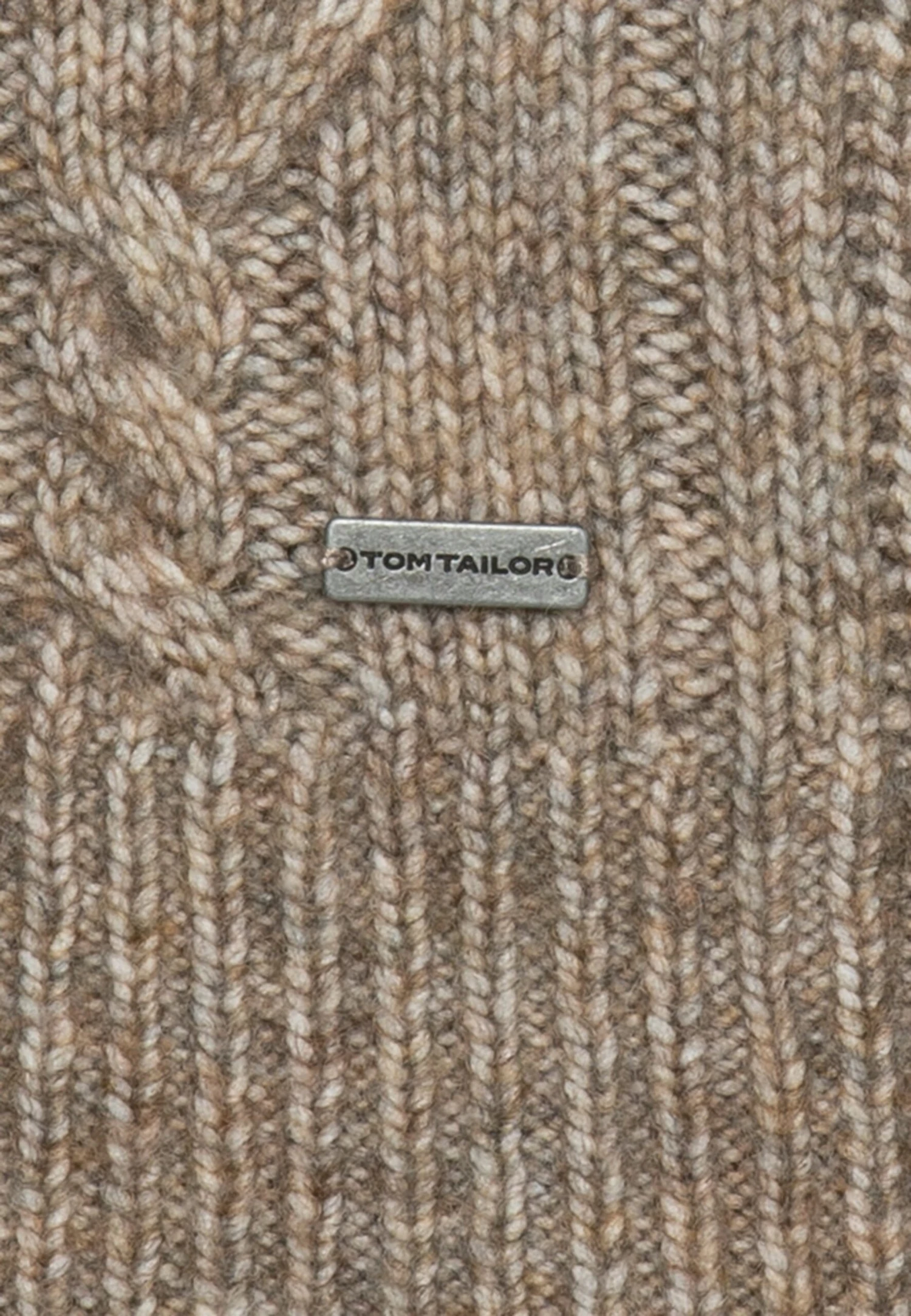 Tom Tailor Cosy Cable Turtle Neck - Trui - Soft Beige Melange 3 Tom Tailor Cosy Cable Turtle Neck - Trui - Soft Beige Melange - Afbeelding 3