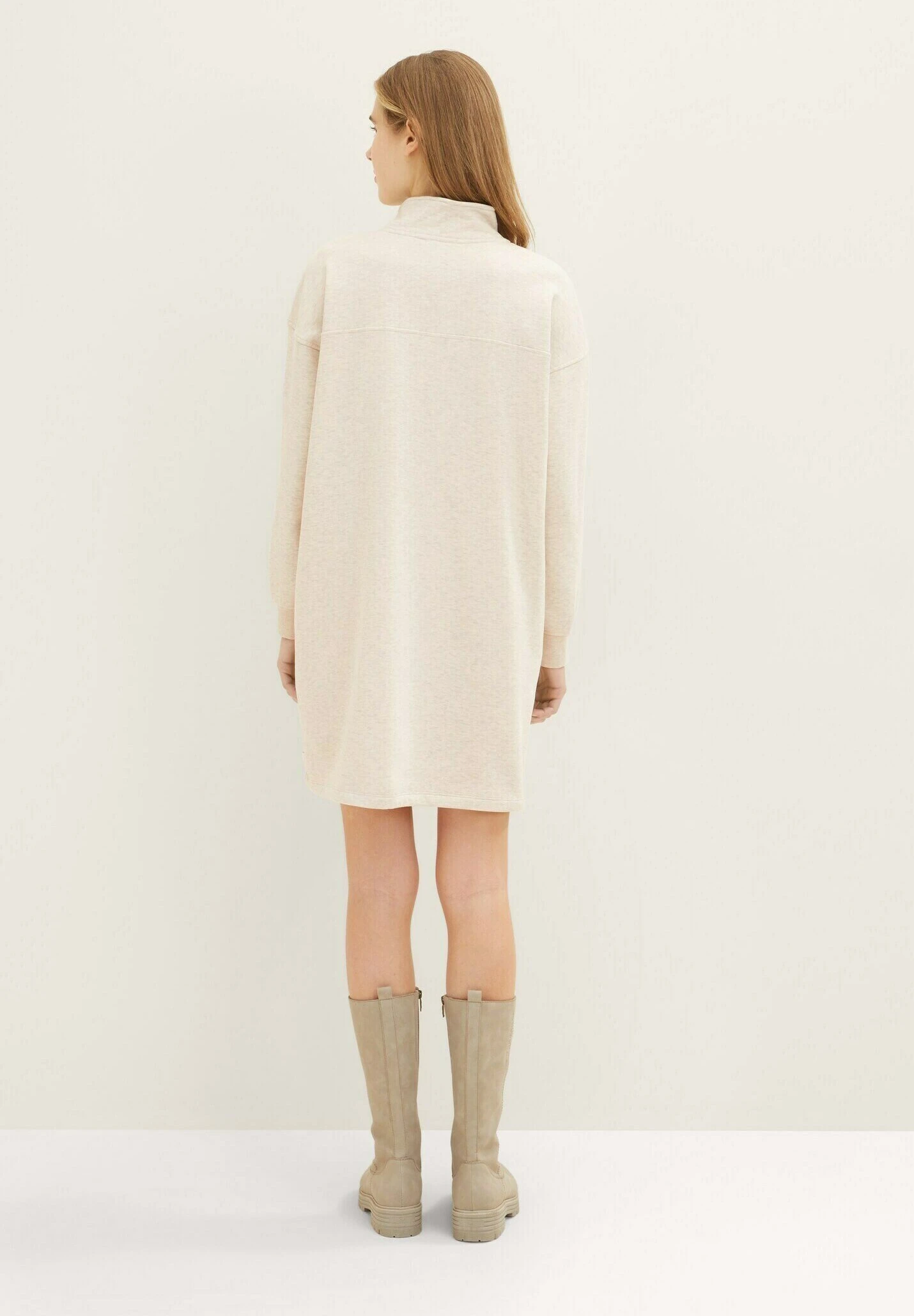 TOM TAILOR Denim Jurk - Creme Beige Melange 3 TOM TAILOR Denim Jurk - Creme Beige Melange - Afbeelding 3