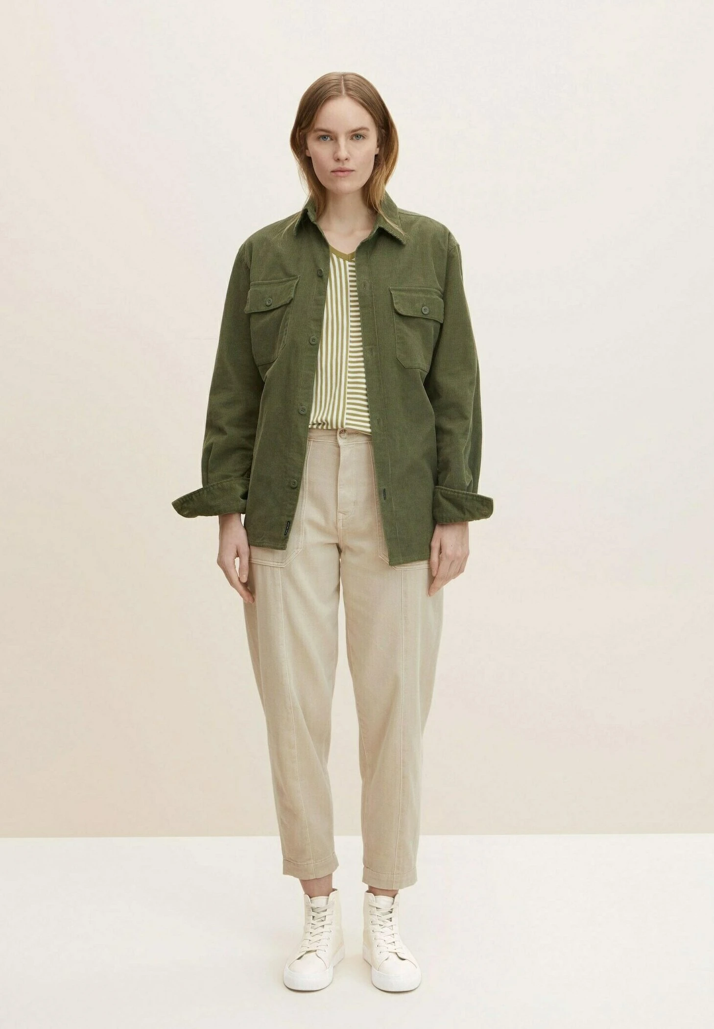 Tom Tailor T-Shirt Print - Olive Horizontal Stripe 2 Tom Tailor T-Shirt Print - Olive Horizontal Stripe - Afbeelding 2