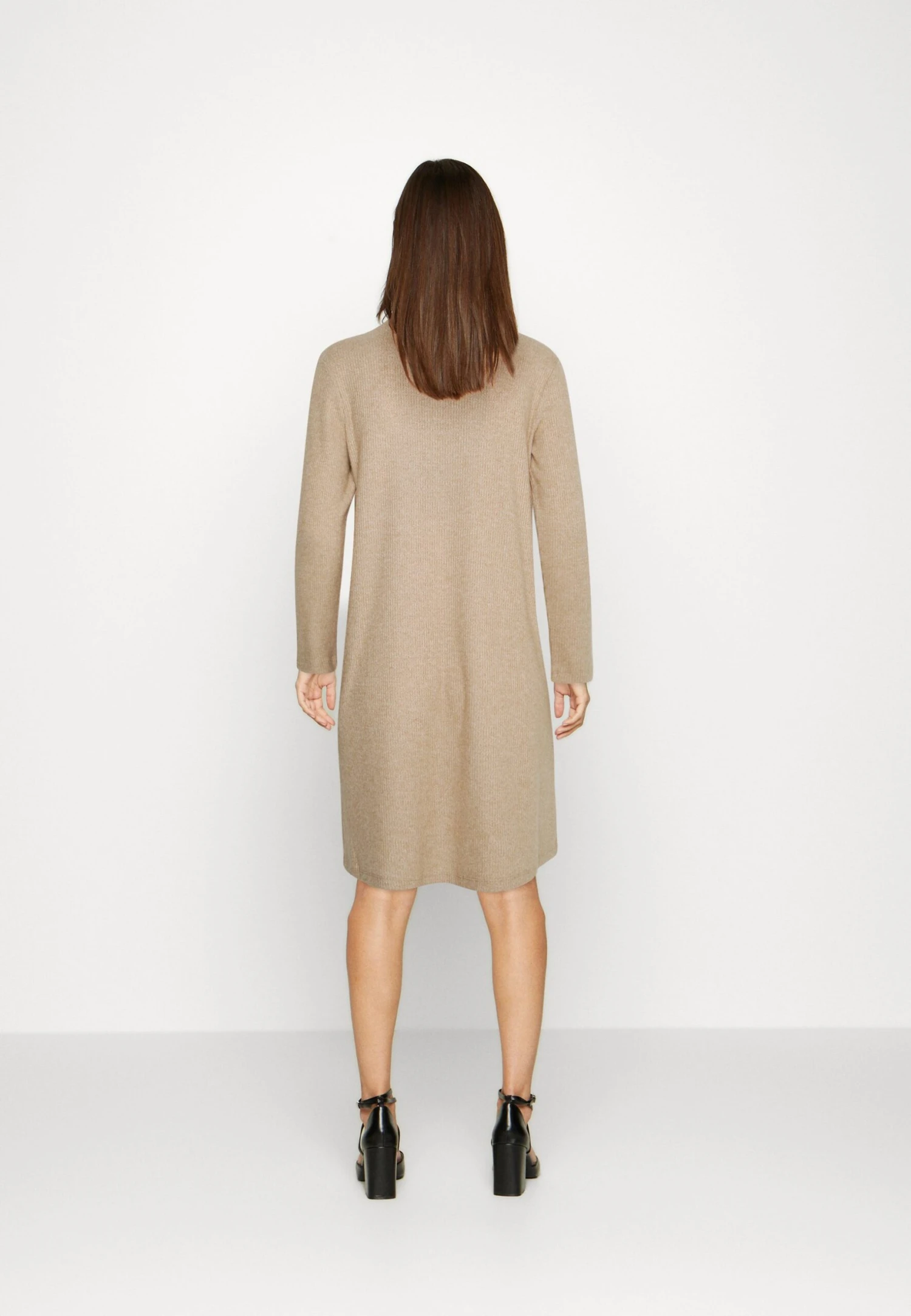 TOM TAILOR Denim Dress Cosy A Line - Gebreide Jurk - Light Sand Beige Melange 3 TOM TAILOR Denim Dress Cosy A Line - Gebreide Jurk - Light Sand Beige Melange - Afbeelding 3
