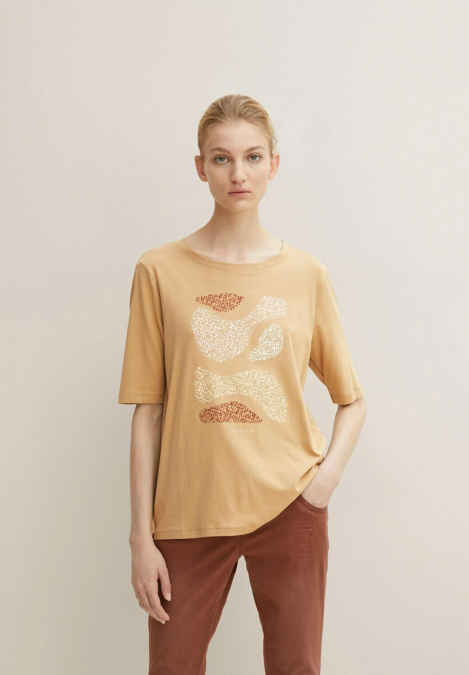 Tom Tailor Mit Print - T-Shirt Print - Soft Light Camel 1 Tom Tailor Mit Print - T-Shirt Print - Soft Light Camel