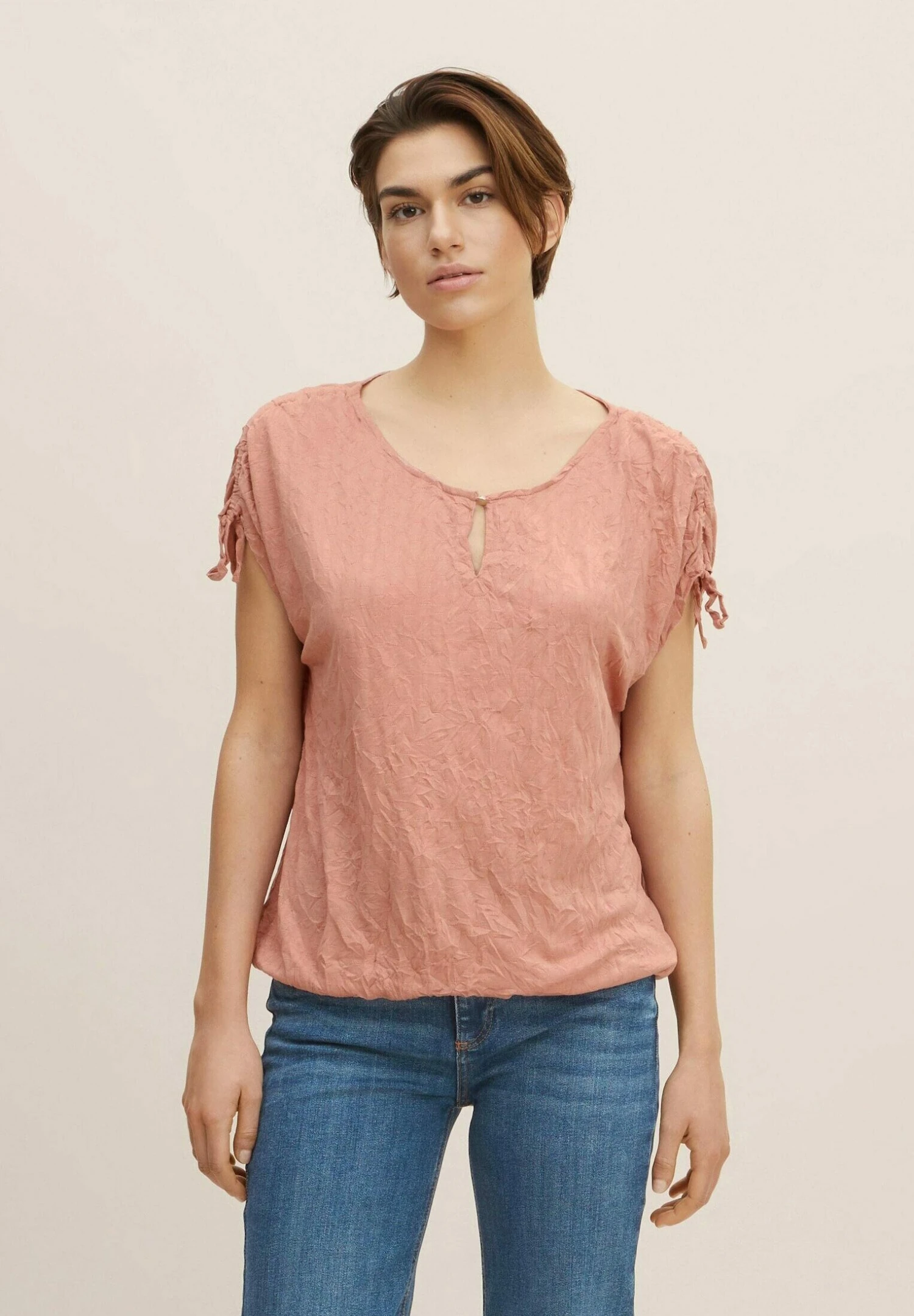 Tom Tailor Mit Printmuster - Blouse - Nude Rose 1 Tom Tailor Mit Printmuster - Blouse - Nude Rose