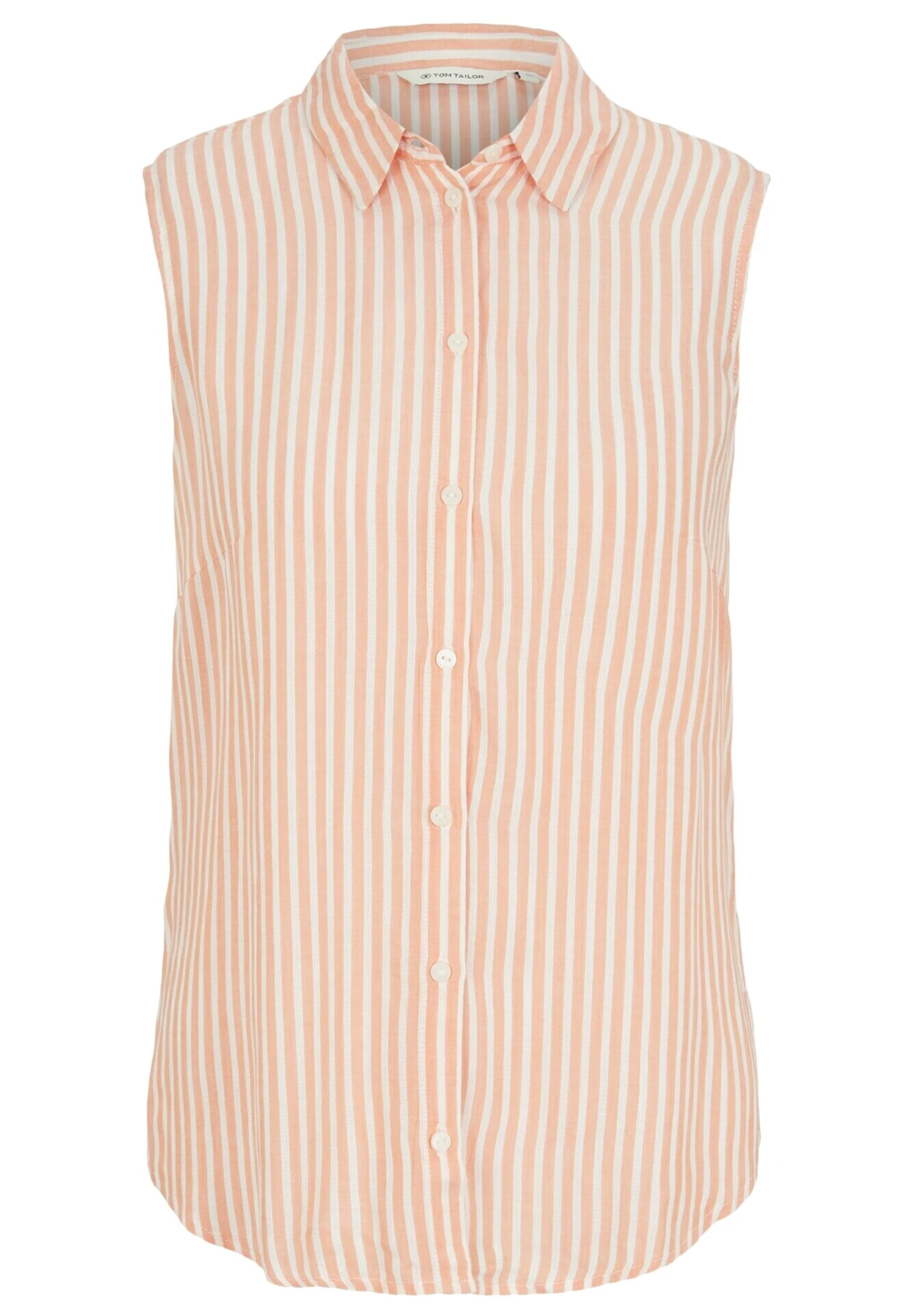 Tom Tailor Overhemdblouse - Orange White Stripe Woven 2 Tom Tailor Overhemdblouse - Orange White Stripe Woven - Afbeelding 2