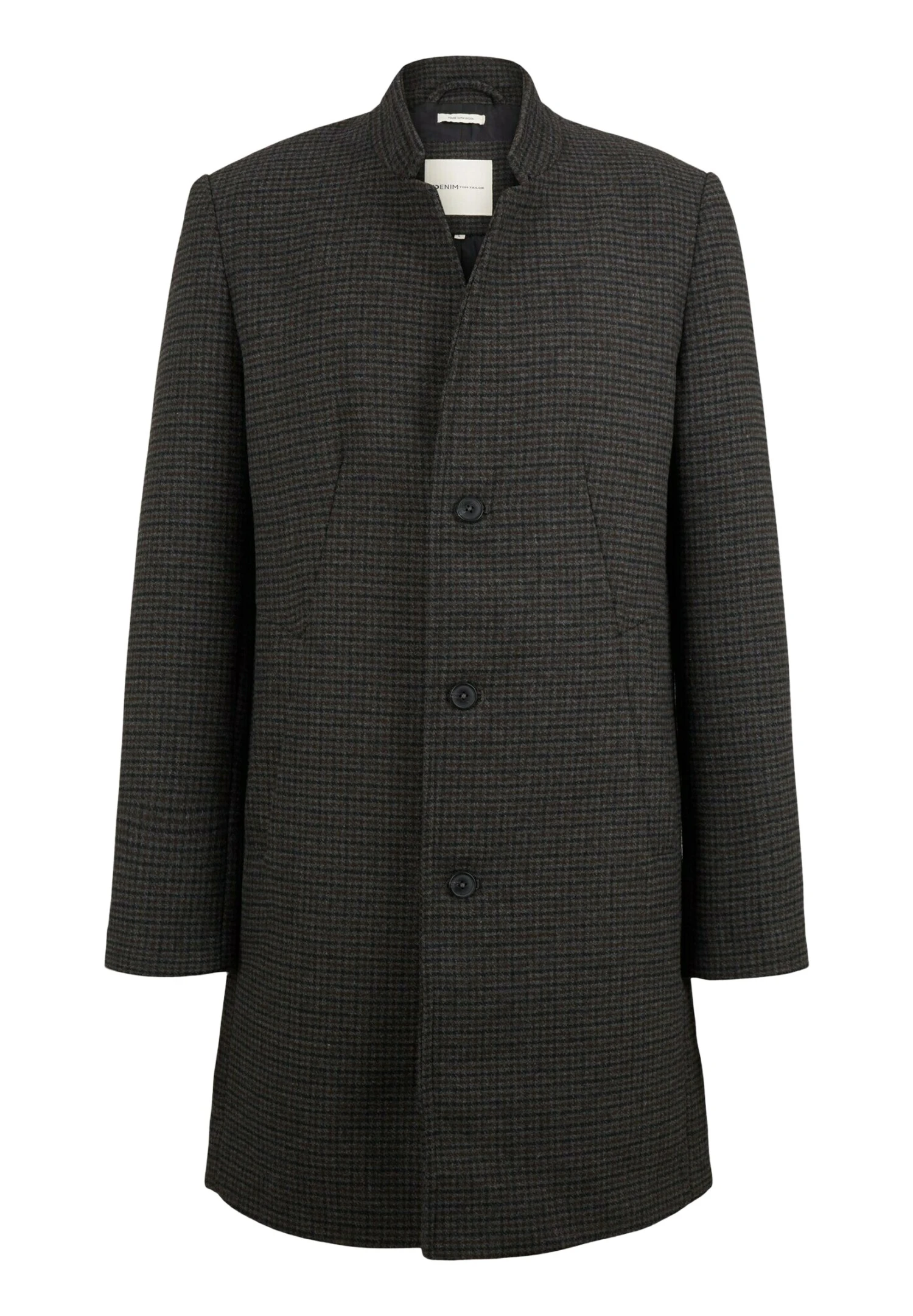 TOM TAILOR Denim Mantel - Grey Brown Navy Mini Check 5 TOM TAILOR Denim Mantel - Grey Brown Navy Mini Check - Afbeelding 5