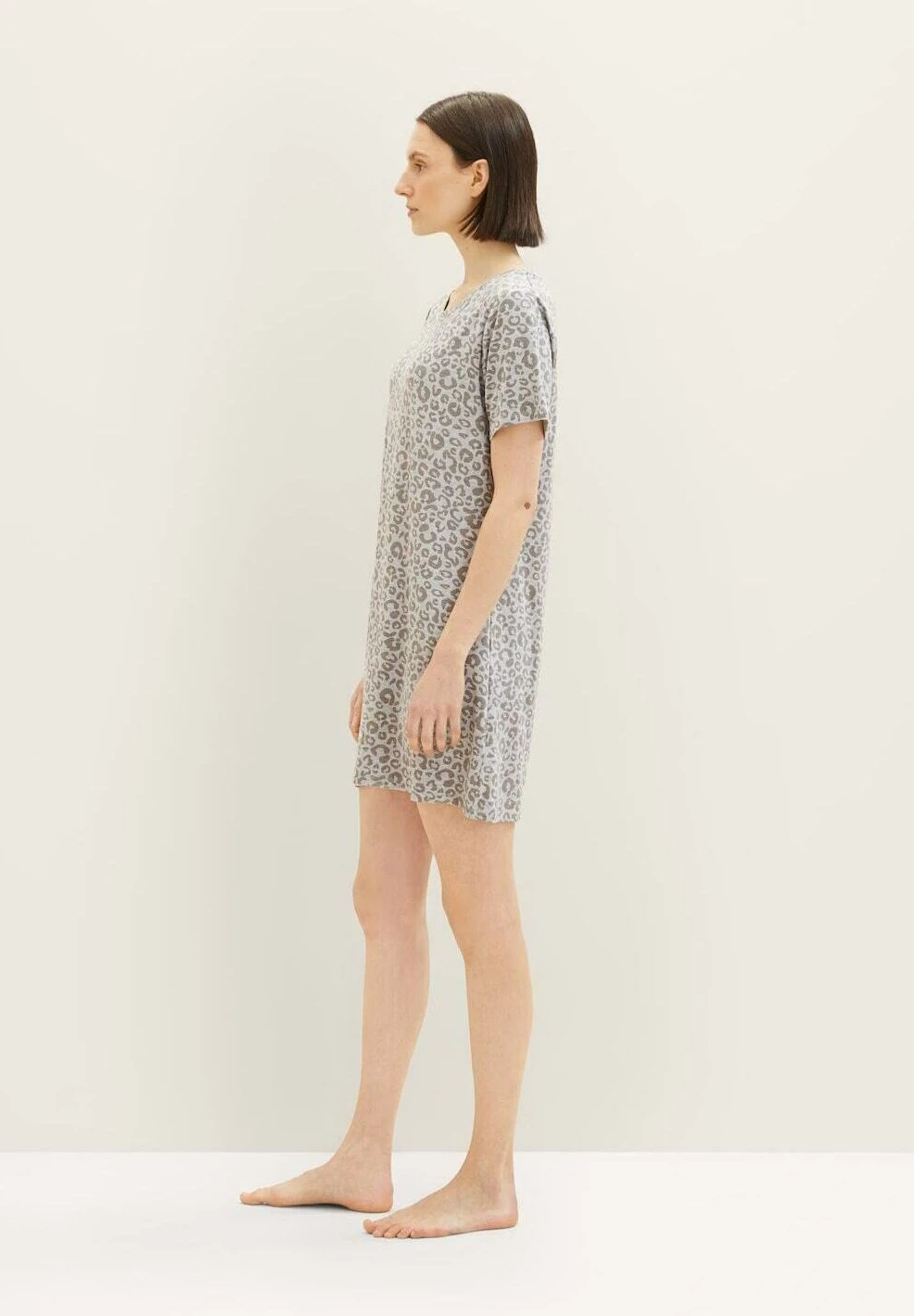 Tom Tailor Wear Mit Leo-Print - Nachtjapon - Grey Medium Allover 4 Tom Tailor Wear Mit Leo-Print - Nachtjapon - Grey Medium Allover - Afbeelding 4