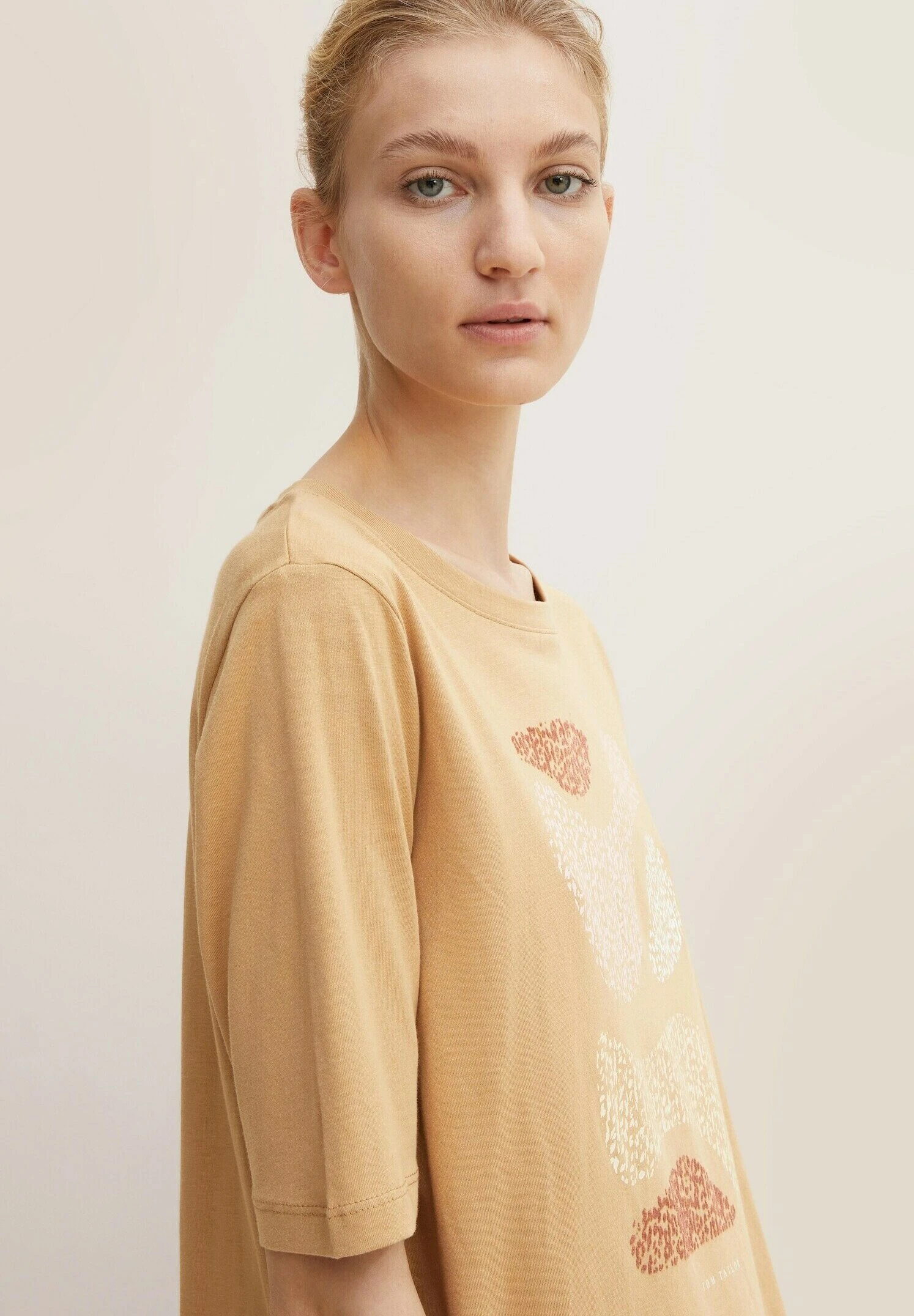 Tom Tailor Mit Print - T-Shirt Print - Soft Light Camel 4 Tom Tailor Mit Print - T-Shirt Print - Soft Light Camel - Afbeelding 4