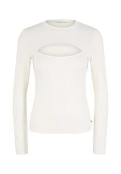 TOM TAILOR Denim Langarmshirt Mit Cut Out - Longsleeve - Gardenia White 11 TOM TAILOR Denim Langarmshirt Mit Cut Out - Longsleeve - Gardenia White -Tom Tailor be37da887754471ea00382d8816b9b70