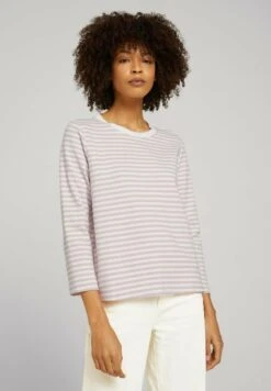 Tom Tailor Basic- Sweater - Lilac White Structure Stripe