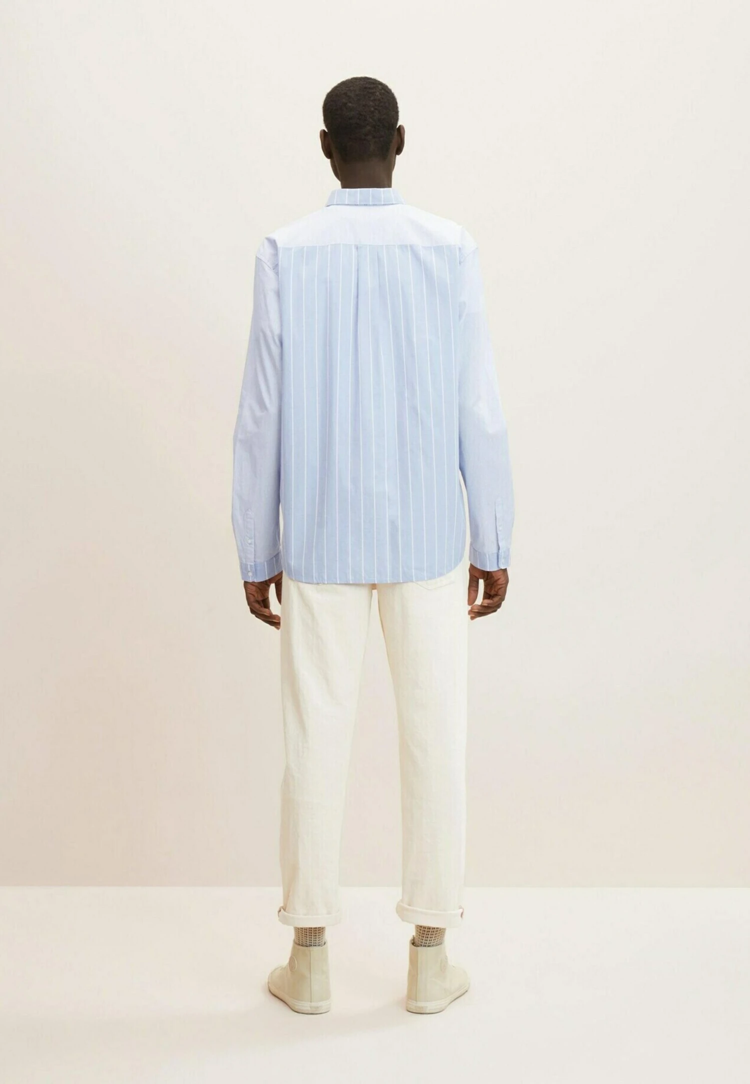 TOM TAILOR Denim Relaxed Patchwork - Overhemd - Blue Stripe Mix Design 3 TOM TAILOR Denim Relaxed Patchwork - Overhemd - Blue Stripe Mix Design - Afbeelding 3