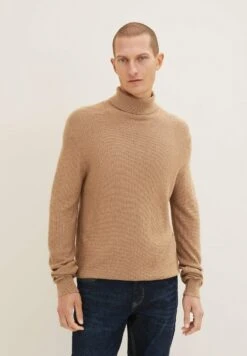 Tom Tailor Strukturierter Rollkragen - Trui - Havana Brown Melange