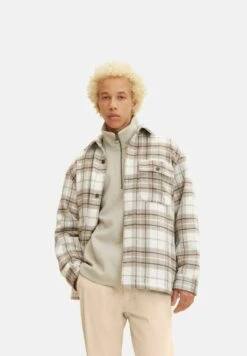 TOM TAILOR Denim Halflange Jas - Off White Beige Big Cosy Check 16 TOM TAILOR Denim Halflange Jas - Off White Beige Big Cosy Check -Tom Tailor bf716c76cbc74255b07460cad00eab5a
