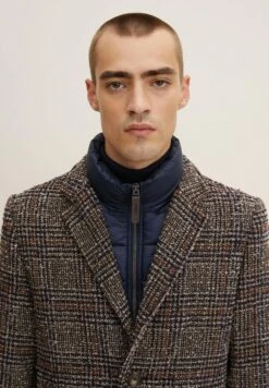 Tom Tailor Mantel - Blue Brown Boucle Wool Check 11 Tom Tailor Mantel - Blue Brown Boucle Wool Check -Tom Tailor c012a4fa2c954b3a944118e6092a8030