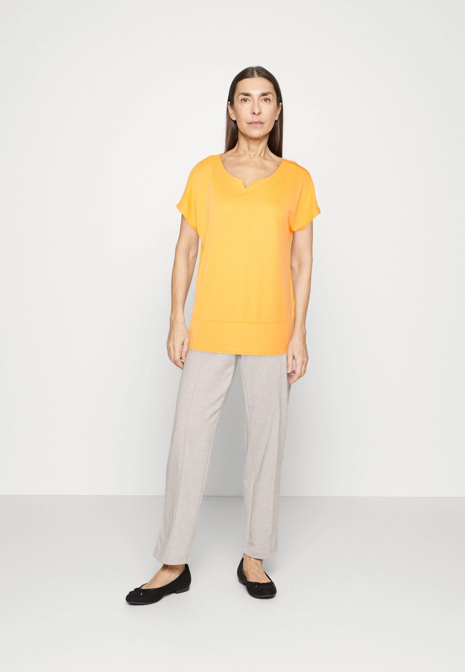 Tom Tailor Mix - T-Shirt Basic - Bright Mango Orange 2 Tom Tailor Mix - T-Shirt Basic - Bright Mango Orange - Afbeelding 2