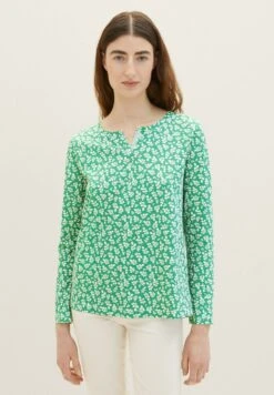 Tom Tailor Mit Alloverprint - Longsleeve - Green Floral Design