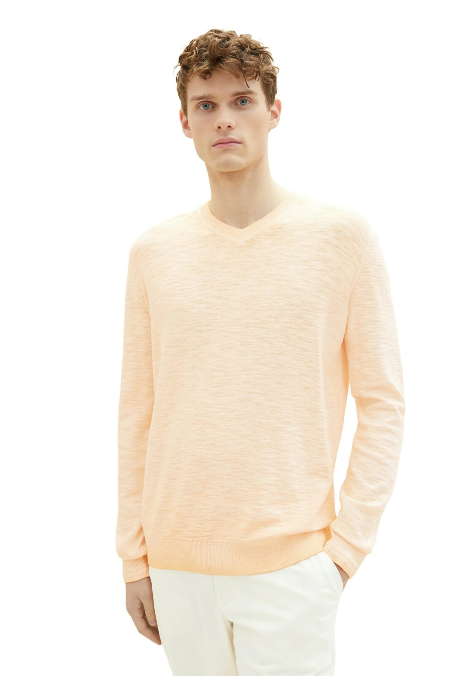 Tom Tailor Mit V-Ausschnitt - Trui - Washed Out Orange 2 Tom Tailor Mit V-Ausschnitt - Trui - Washed Out Orange - Afbeelding 2