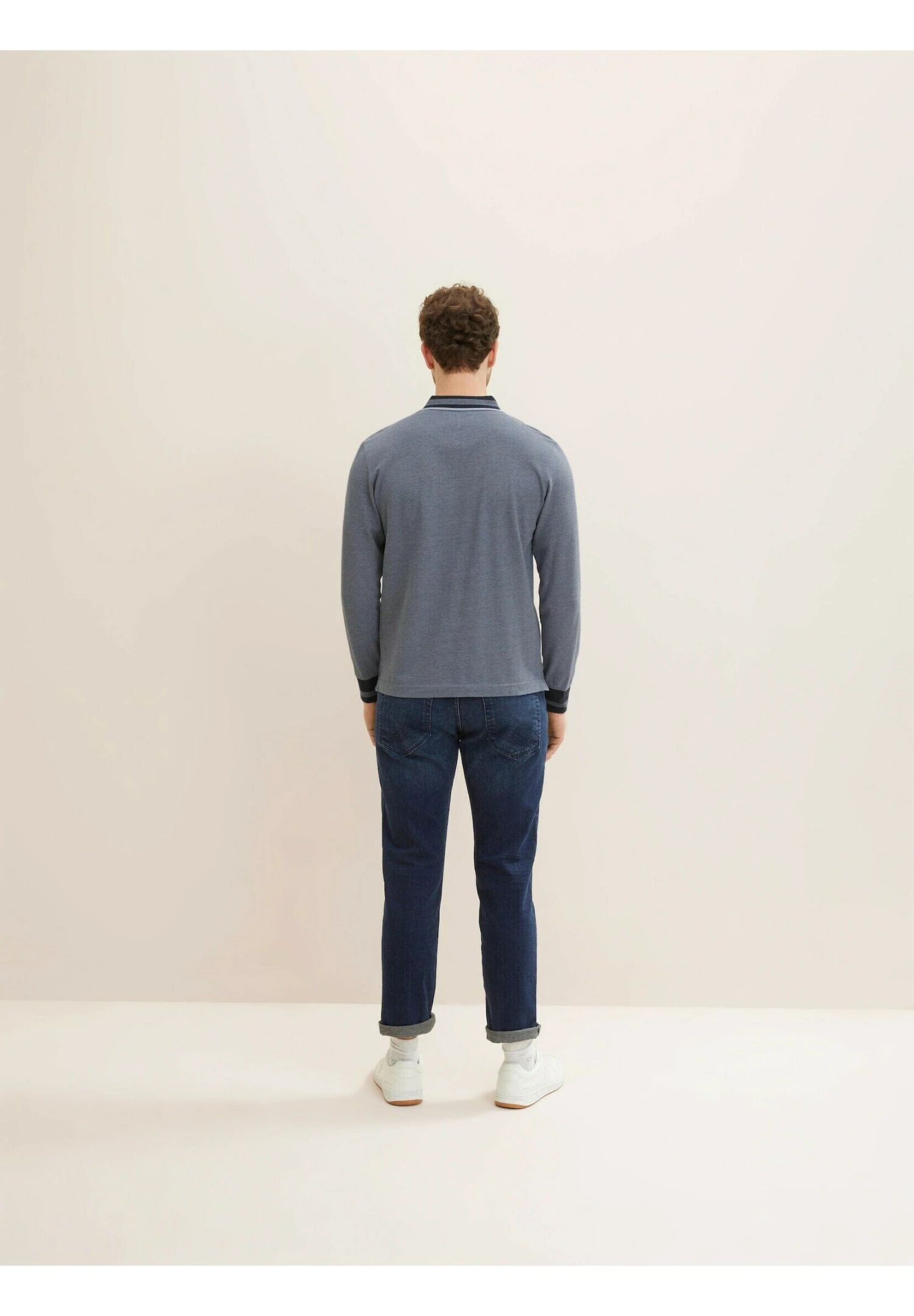 Tom Tailor Poloshirt - Blue Grey Two Tone Pique 3 Tom Tailor Poloshirt - Blue Grey Two Tone Pique - Afbeelding 3