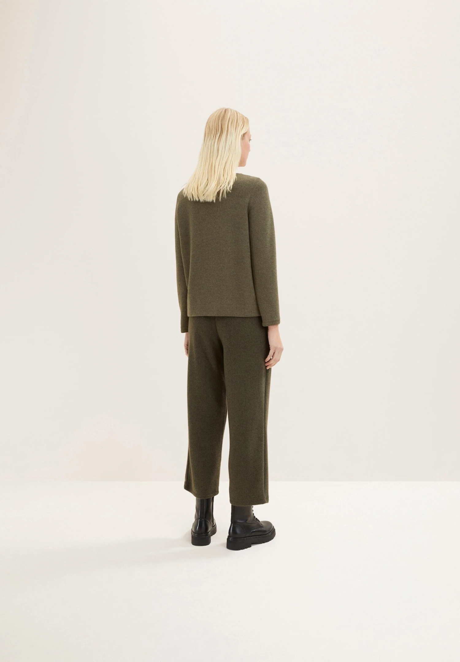 Tom Tailor Cozy - Trui - Tarmac Khaki Melange 3 Tom Tailor Cozy - Trui - Tarmac Khaki Melange - Afbeelding 3