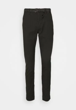 TOM TAILOR Denim Structured Straight - Chino - Black/Anthracite Melange