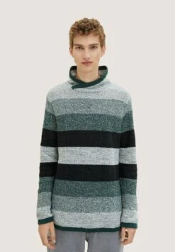 TOM TAILOR Denim Melange Optik - Trui - Green Off White Color Flow