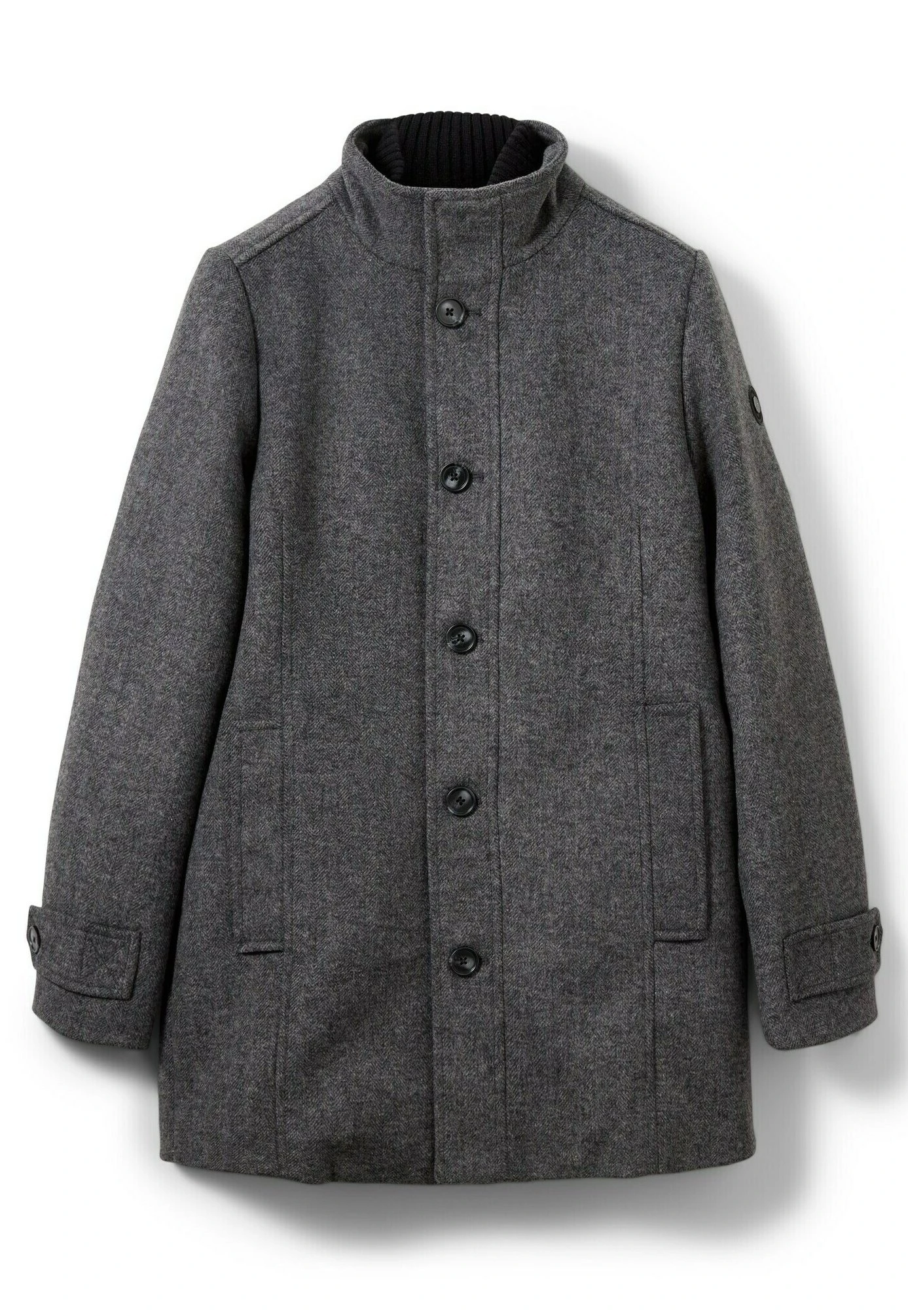 Tom Tailor 2 In 1 - Mantel - Dark Grey Black Herringbone 5 Tom Tailor 2 In 1 - Mantel - Dark Grey Black Herringbone - Afbeelding 5