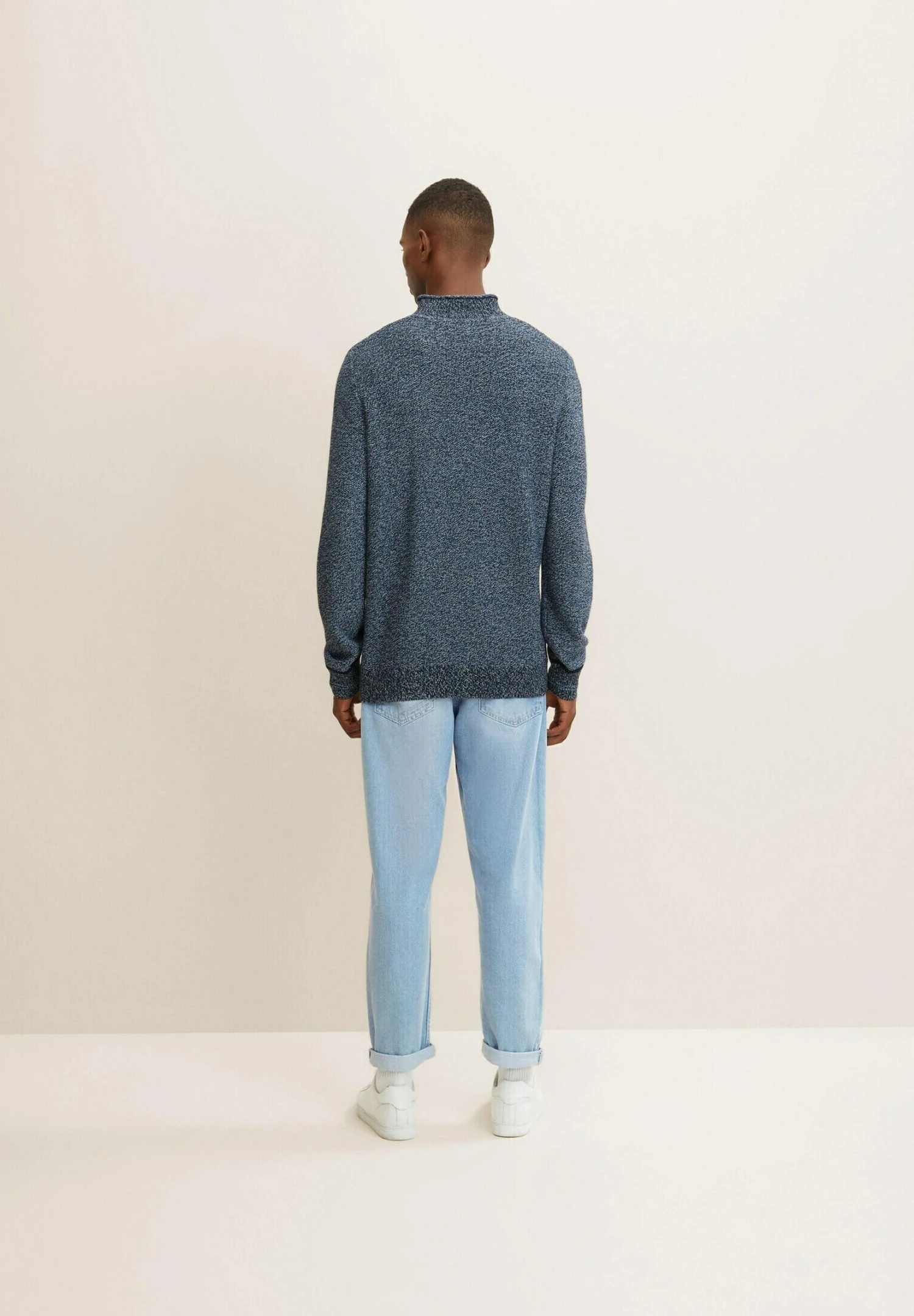 Tom Tailor Trui - Navy White Blue Mouline 3 Tom Tailor Trui - Navy White Blue Mouline - Afbeelding 3