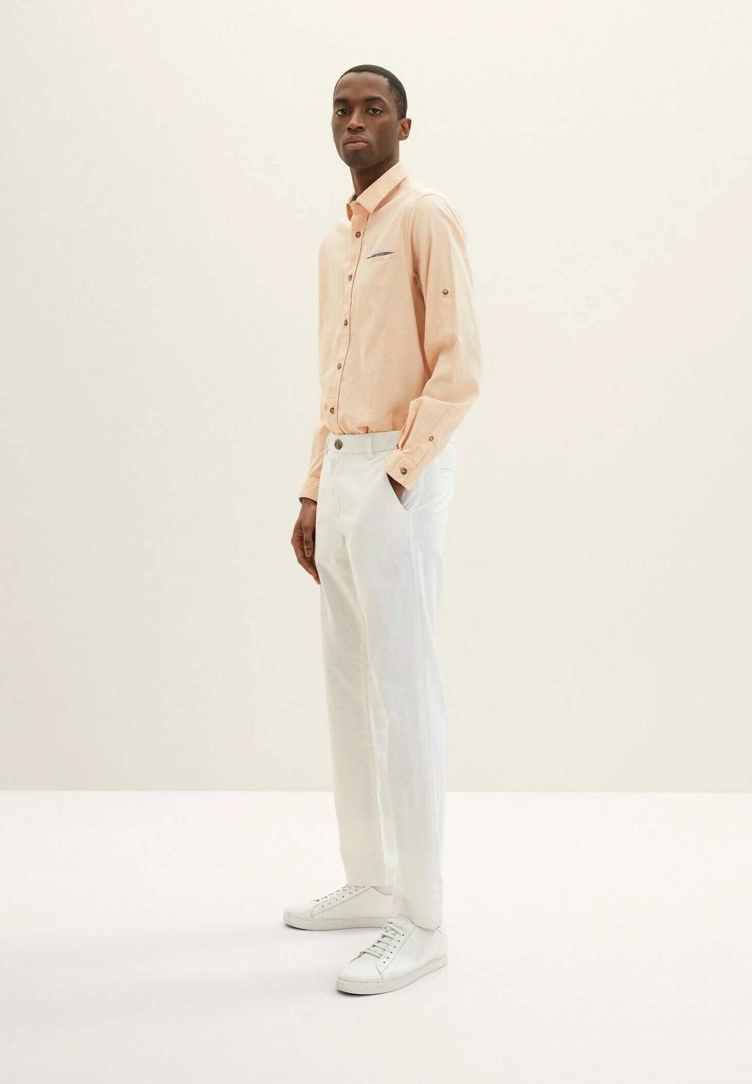 Tom Tailor Mit Struktur - Overhemd - Orange White Squared Structure 13 Tom Tailor Mit Struktur - Overhemd - Orange White Squared Structure - Afbeelding 13