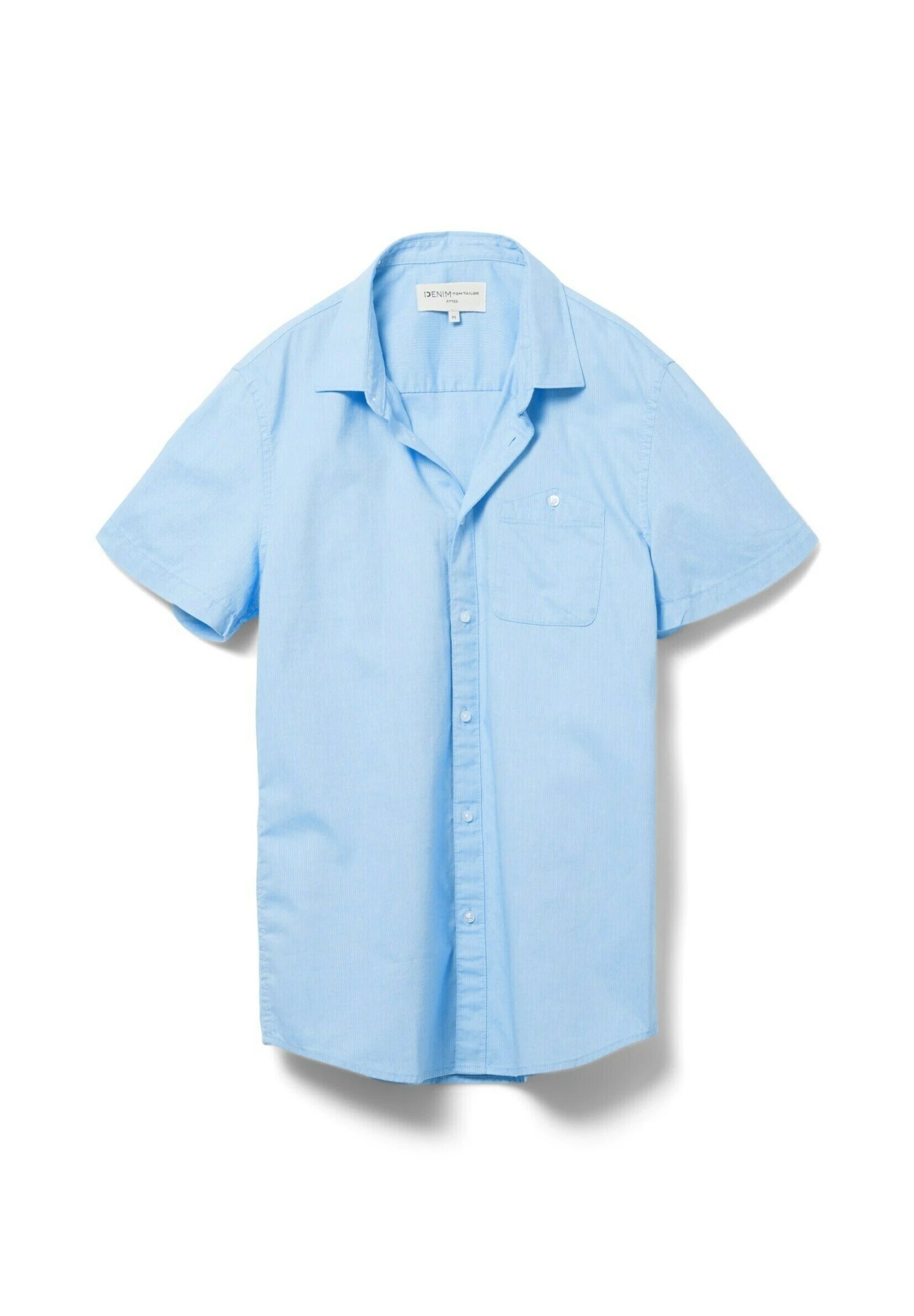 TOM TAILOR Denim Kurzarm Mit Brusttasche - Overhemd - Blue White Structure 7 TOM TAILOR Denim Kurzarm Mit Brusttasche - Overhemd - Blue White Structure - Afbeelding 7