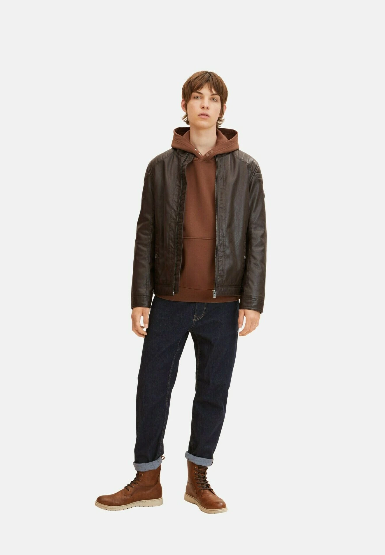 TOM TAILOR Denim Hoodie - Light Wood Brown 2 TOM TAILOR Denim Hoodie - Light Wood Brown - Afbeelding 2