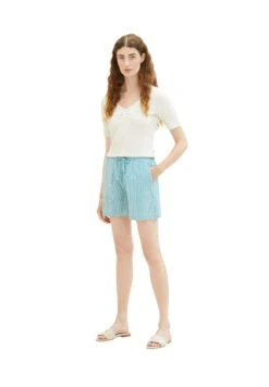 Tom Tailor Shorts - Petrol Seersucker Stripe -Tom Tailor cc1ffc8483834ff38bce086dc047749d
