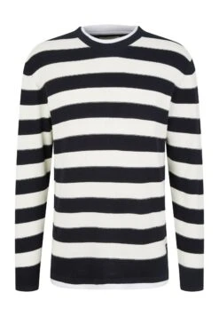 TOM TAILOR Denim Trui - Navy White Block Stripe -Tom Tailor cd23f41f6c2143f3b973de5626bc8b7f