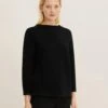 Tom Tailor Mit Ottoman Struktur - Longsleeve - Deep Black