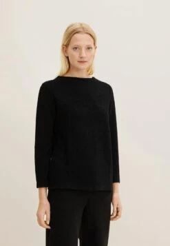 Tom Tailor Mit Ottoman Struktur - Longsleeve - Deep Black