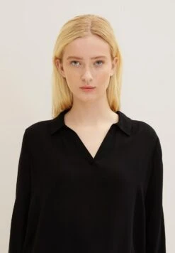 TOM TAILOR Denim Mit Kragen - Blouse - Deep Black -Tom Tailor cea7186400ab4b9fbb6828f8574c81fe