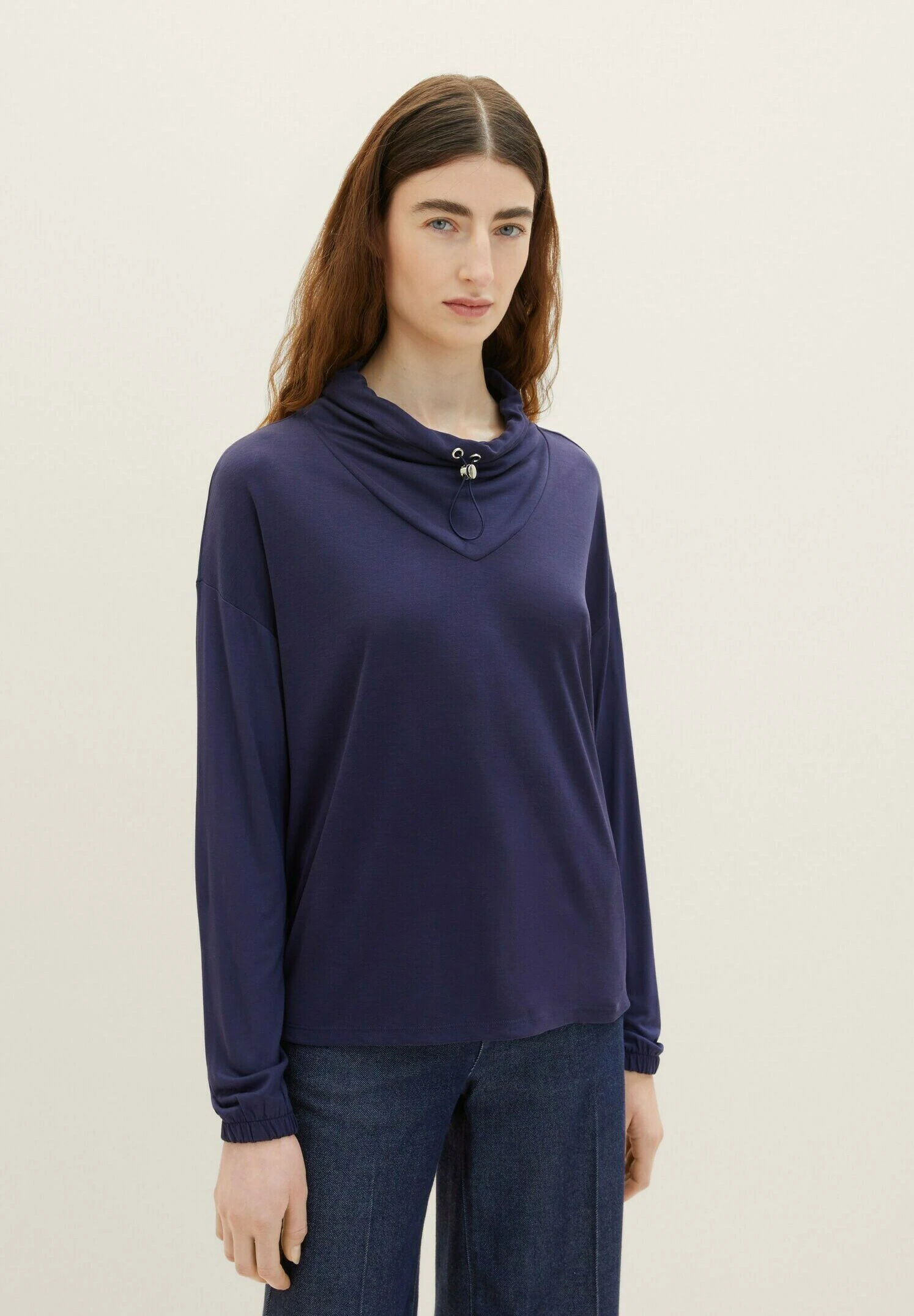 Tom Tailor Mit Volumenkragen - Longsleeve - Atlantic Ocean Blue 1 Tom Tailor Mit Volumenkragen - Longsleeve - Atlantic Ocean Blue