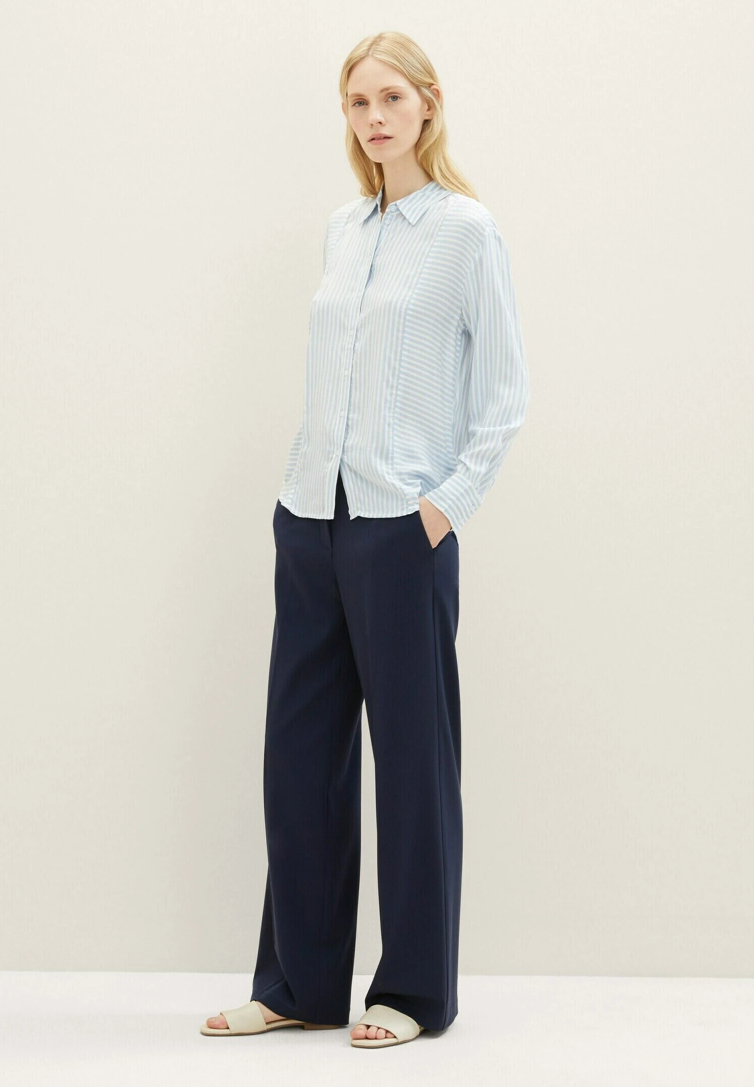 Tom Tailor Overhemdblouse - Blue Offwhite Stripe 2 Tom Tailor Overhemdblouse - Blue Offwhite Stripe - Afbeelding 2