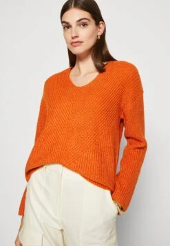 Tom Tailor V Neck - Trui - Gold Flame Orange Melange -Tom Tailor d1b17d57c1dc4cfc862adb69217fc47a