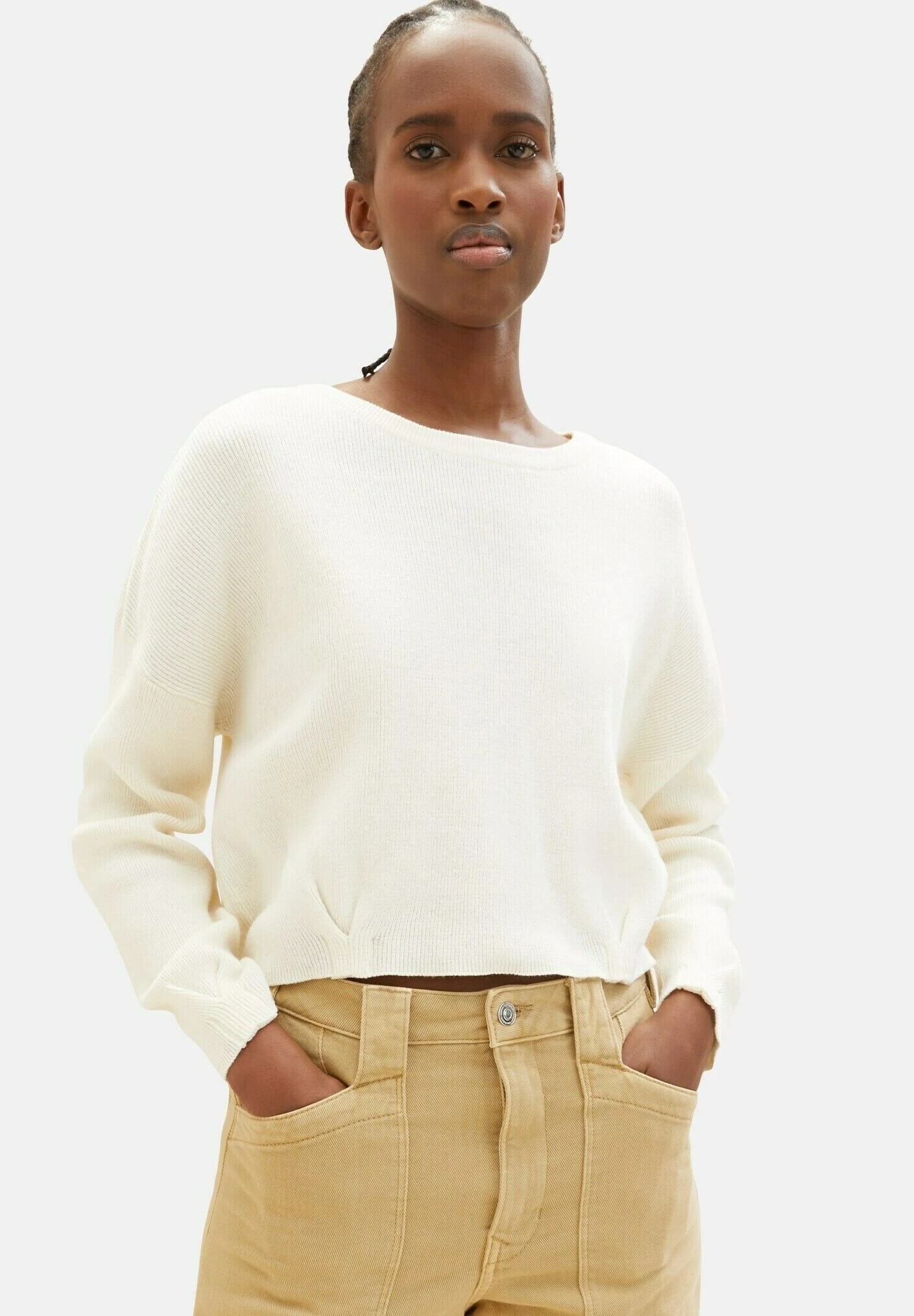 TOM TAILOR Denim Basic - Trui - Gardenia White 1 TOM TAILOR Denim Basic - Trui - Gardenia White