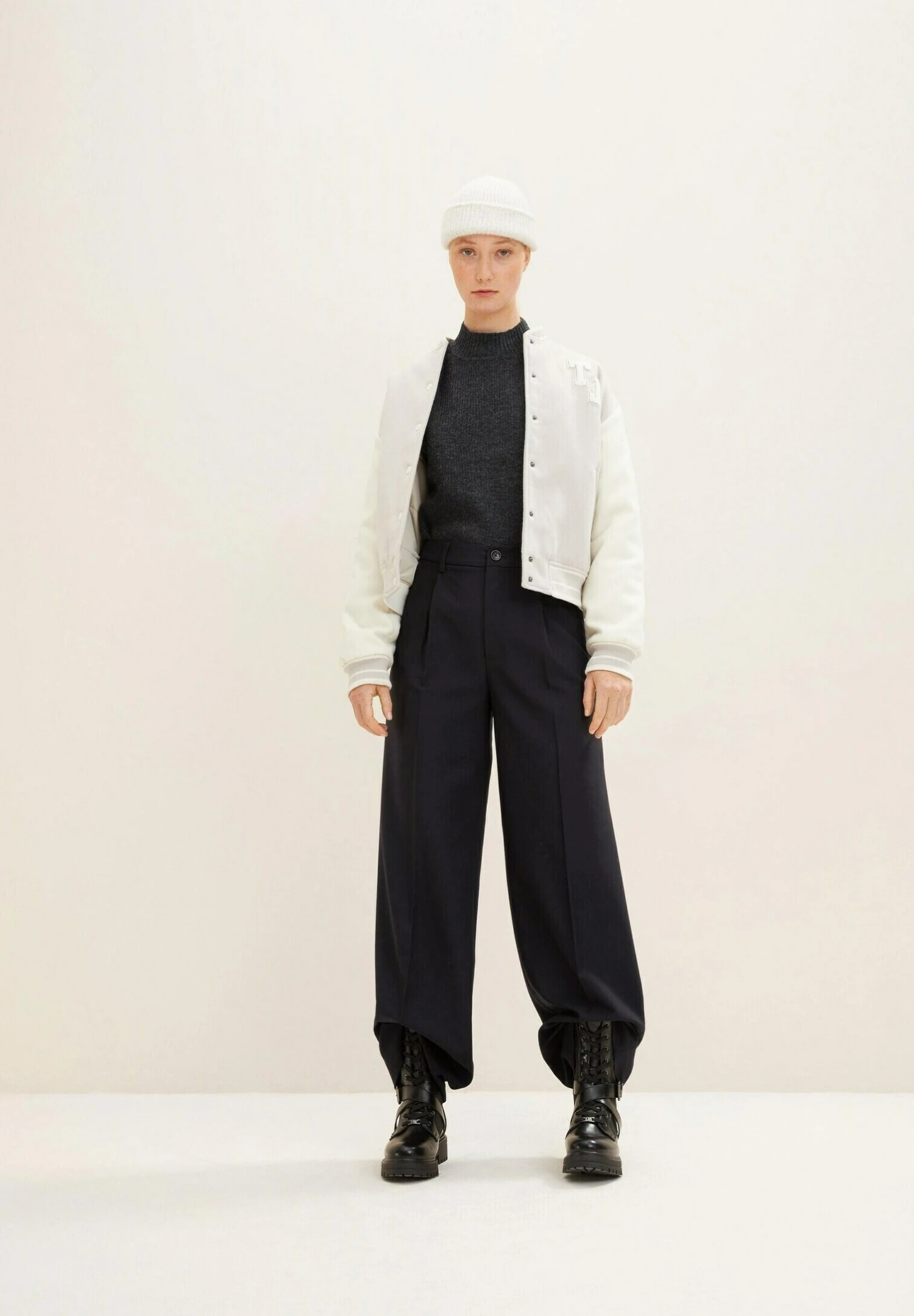 TOM TAILOR Denim Cozy Mock Neck- Trui - Mottled Grey 2 TOM TAILOR Denim Cozy Mock Neck- Trui - Mottled Grey - Afbeelding 2