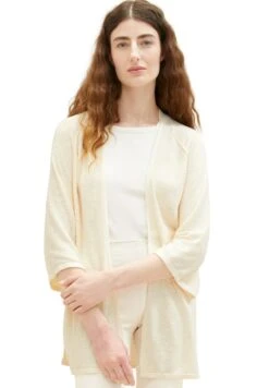 Tom Tailor Vest - Ivory Ecru -Tom Tailor d26b92f8bc5f44c7882f39a74c0f4914