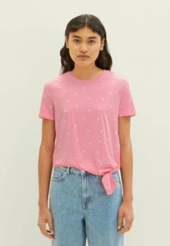 TOM TAILOR Denim Mit Knotendetail - T-Shirt Print - Pink Print