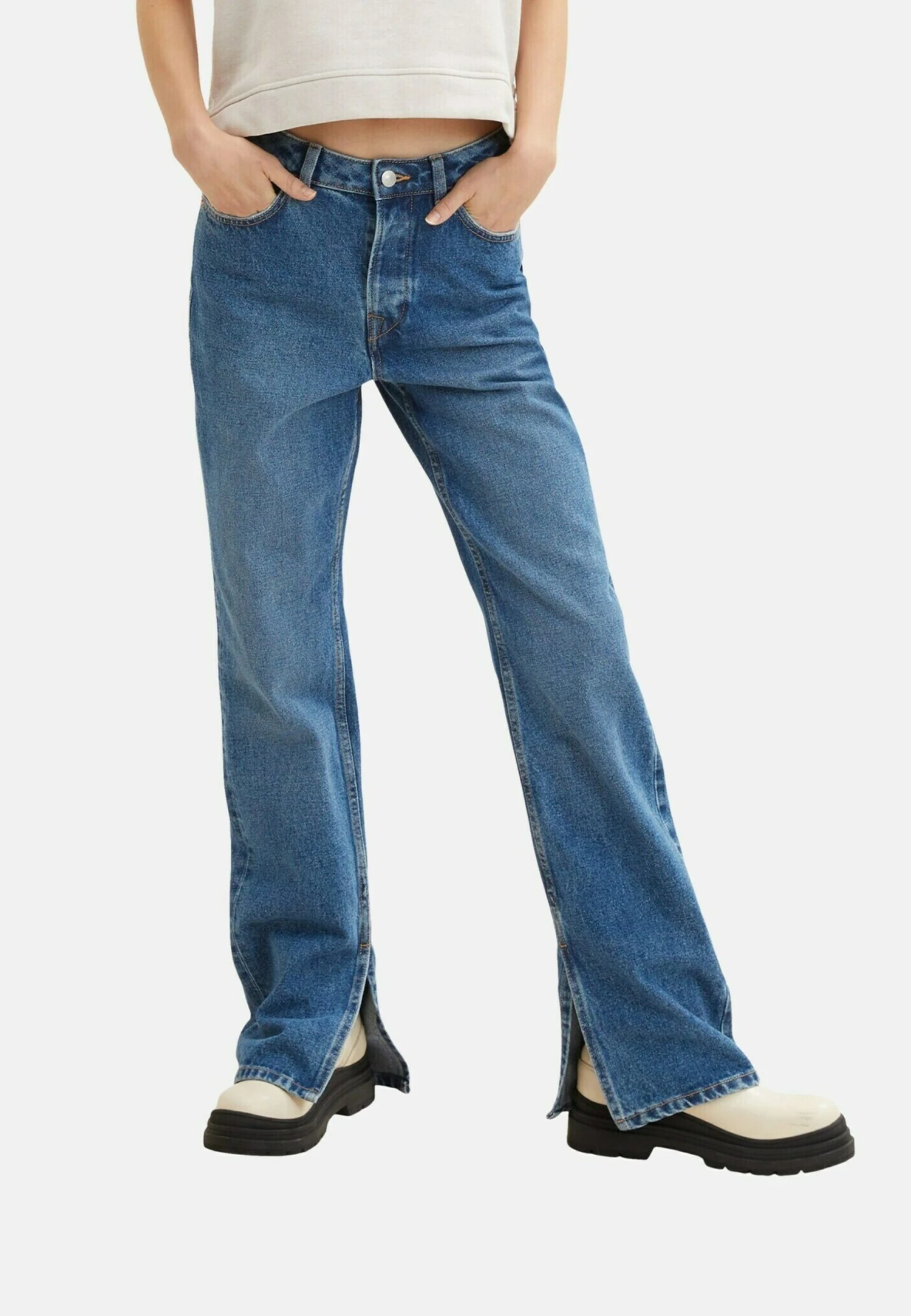 TOM TAILOR Denim Emma Straight - Straight Leg Jeans - Used Dark Stone Blue Denim 1 TOM TAILOR Denim Emma Straight - Straight Leg Jeans - Used Dark Stone Blue Denim