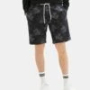TOM TAILOR Denim Gemusterte Bermuda - Shorts - Black Tonal Leaf Lines Print