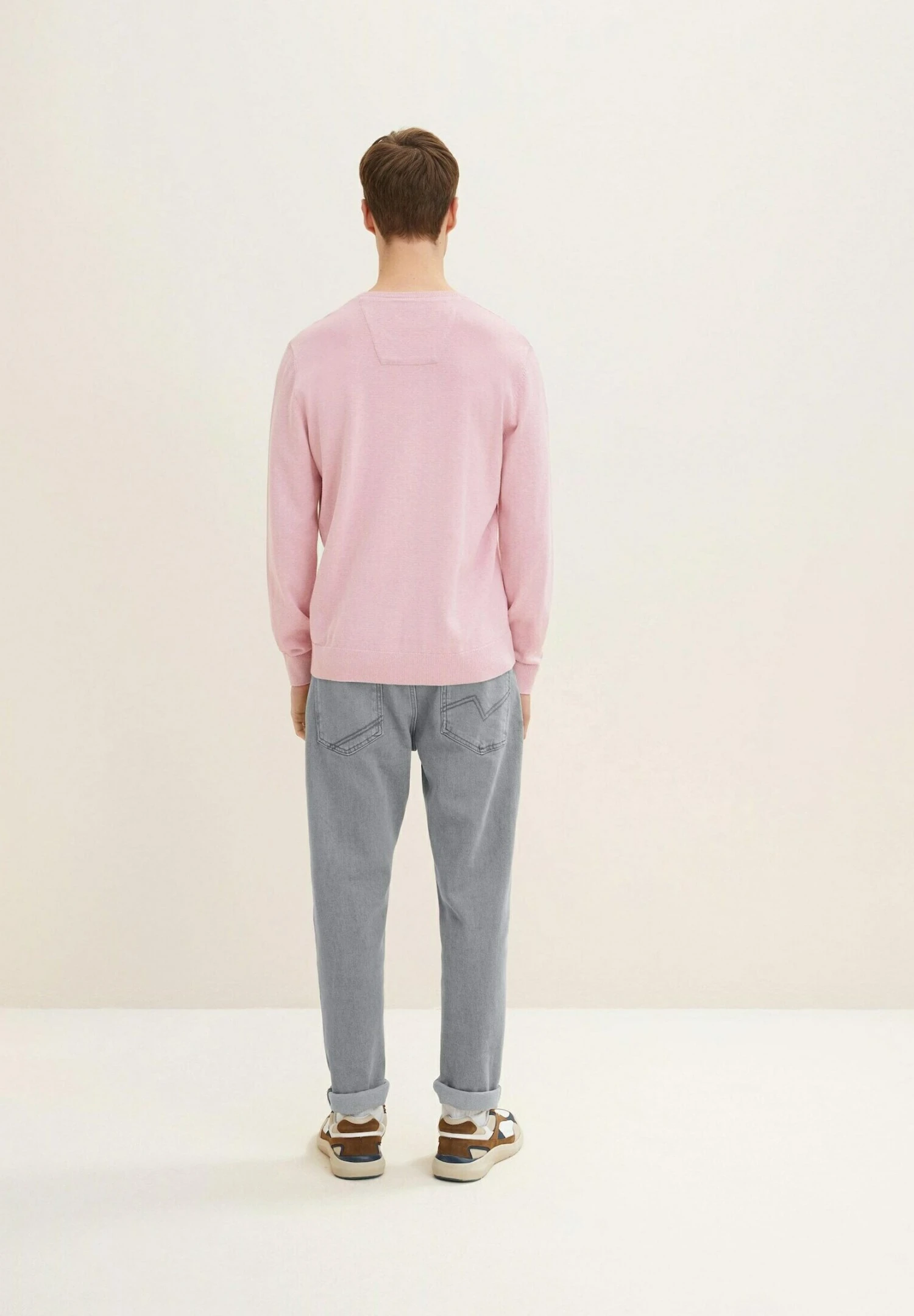 Tom Tailor Basic V Neck - Trui - Rose Melange 3 Tom Tailor Basic V Neck - Trui - Rose Melange - Afbeelding 3