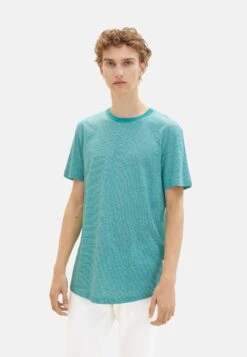 TOM TAILOR Denim Gestreiftes Long - T-Shirt Basic - Grün