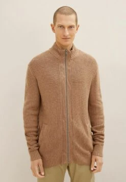 Tom Tailor Mit Struktur - Vest - Havana Brown Melange