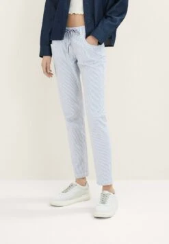 Tom Tailor Tapered - Broek - Blue Stripe Pants