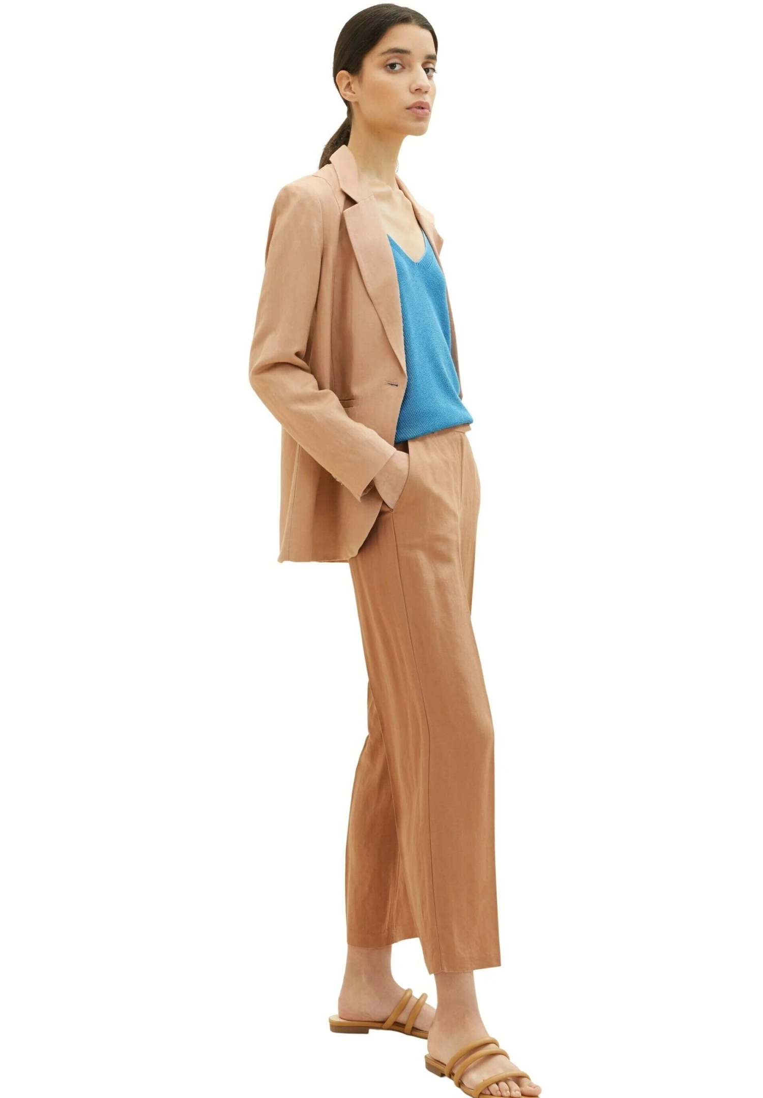 Tom Tailor Lea Straight Fit - Broek - Muted Hazel Brown 4 Tom Tailor Lea Straight Fit - Broek - Muted Hazel Brown - Afbeelding 4