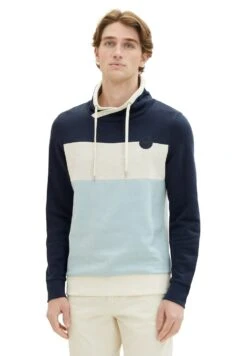 Tom Tailor Langarm Mit Stehkragen - Sweater - Dusty Mint Beige Inject Stripe -Tom Tailor d87ab67e198843bdbf1d329a4460c0c8